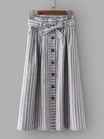 Self Tie Striped Skirt