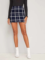 Women Plaid Mini Skirt