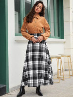 Women Plaid Print Skirt