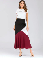 Color Block Ruffle Skirt