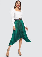 Elastic Waist Asymmetrical Skirt