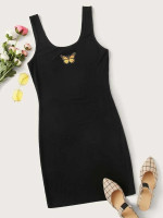 Women Plus Size Butterfly Graphic Bodycon Dress