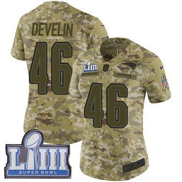 حيوان السرطان #46 Limited James Develin Camo Nike NFL Women's Jersey New England Patriots 2018 Salute to Service Super Bowl LIII Bound اجهزه طبيه