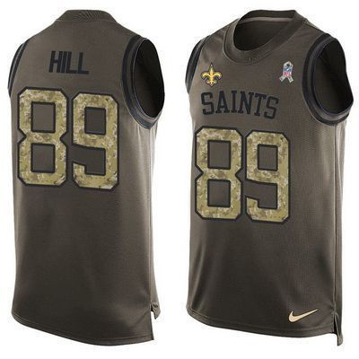 حقائب رجالية Men's New Orleans Saints #89 Josh Hill Green Salute to Service Hot Pressing Player Name & Number Nike NFL Tank Top Jersey طاحونة اديسون