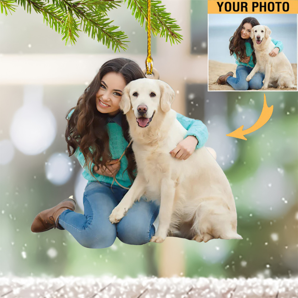 Personalized Photo Dog And Owner Ornament Custom Picture Dog Owner Ornament Xmas Gifts