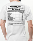 Nutritional Facts Serving Size 1 President Joe Biden T-Shirt KM2204