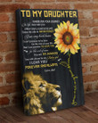 Personalized Daughter Canvas, To My Daughter Wherever Your Journey In Life Lion Sunflower Canvas