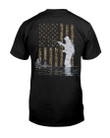 Fishing Shirt, Fly Fisherman American Flag Camouflage Fishing T-Shirt