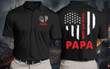 Father's Day Gift Ideas, Veteran Dad Polo Shirt, Veteran Myth Legend Papa Heart USA Flag Polo Shirt