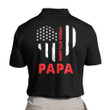 Father's Day Gift Ideas, Veteran Dad Polo Shirt, Veteran Myth Legend Papa Heart USA Flag Polo Shirt