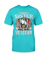 Proud Sister Of An Iraq War Veteran Dog Tag Military Sibling T-Shirt - ATMTEE