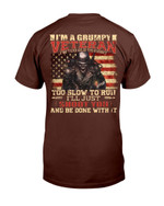Veterans Shirt - I Am A Grumpy Veteran Too Slow To Run I'll Just Shoot You T-Shirt - ATMTEE