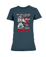 The Devil Saw Me With Head Down And Thought He'd Won Until I Said Amen Ladies T-Shirt - ATMTEE
