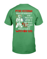 PTSD Veteran What Lies Behind Us And What Lies Before Us T-Shirt - ATMTEE