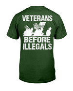 Veterans Before Illegals - Military American Flag T-Shirt - ATMTEE