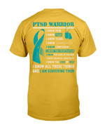 PTSD Warrior I Know All These Things And I Am Surviving Them T-Shirt - ATMTEE