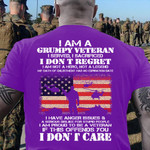 I Am A Grumpy Veteran I Don't Care T-Shirt - ATMTEE