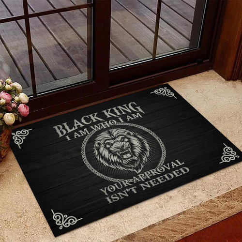 Welcome Rug, Veteran Doormat, Black King I Am Who I Am Your Approval Isn't Needed Doormat, Housewarming Gift