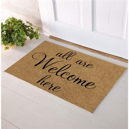 Welcome Rug, All Are Welcome Here Doormat, Housewarming Gift, Indoor Furniture, Home Decor