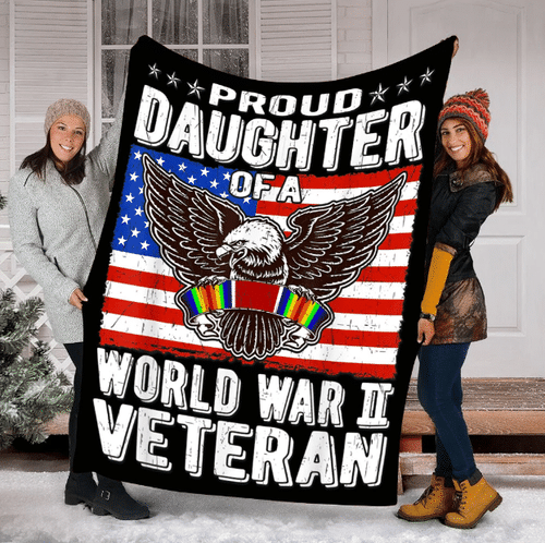 Proud Daughter Of A World War II Veteran Fleece Blanket