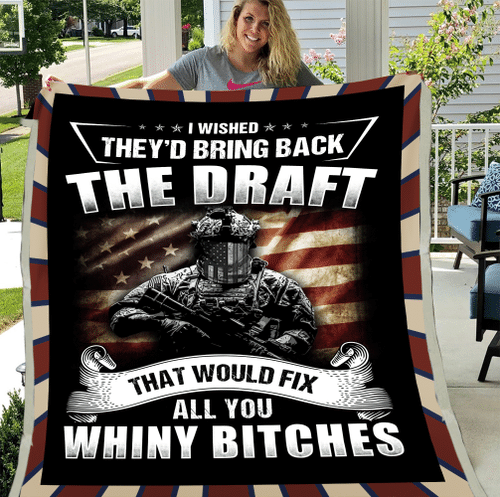 Veterans Blanket - I Wished They'd Bring Back The Draft Fleece Blanket