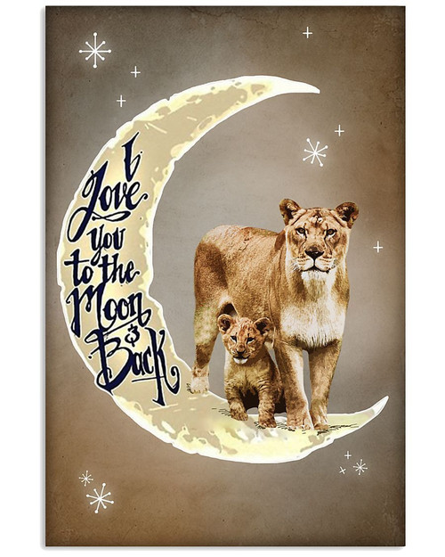Lion Wall Art I Love You To The Moon And Back Lions Matte Canvas