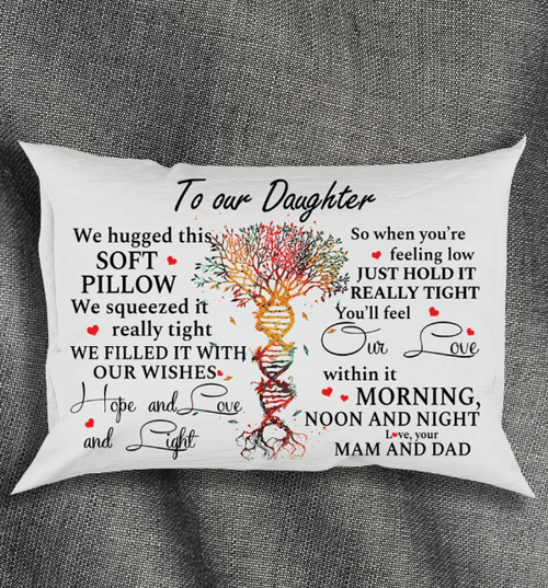 To Our Daughter, We Hugged This Soft Pillow Canvas Pillow