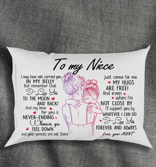 To My Niece, I May Have Not Carried You In My Belly Canvas Pillow