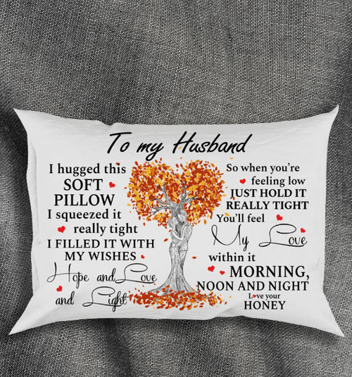 To My Husband, I Hugged This Soft Pillow Canvas Pillow