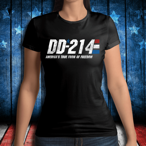 DD-214 America's True Form Of Freedom Ladies T-Shirt - ATMTEE
