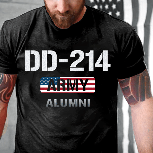 USA Flag DD-214 US Army Veteran Alumni T-Shirt