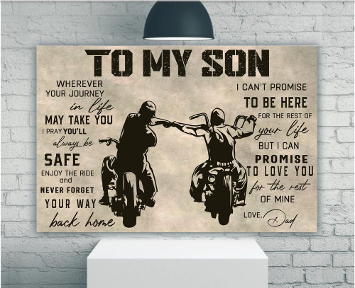 To My Son Wherever Your Journey In Life May Take You I Pray You'll Always Be Safe Enjoy The Ride Matte Canvas