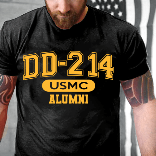 DD-214 Marine Corps Alumni, USMC Veterans  T-Shirt - ATMTEE