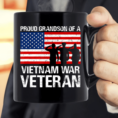 Military Family Gift Proud Grandson of Vietnam Veteran Mug
