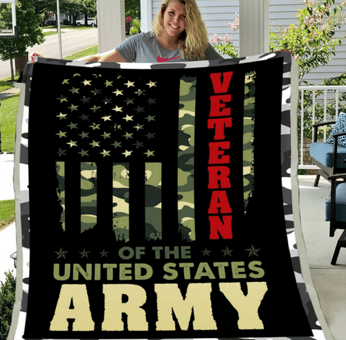 Army Veteran - Veteran Blanket, Army, Us Veteran, Quotes Blanket ATM-AMBL9 Fleece Blanket