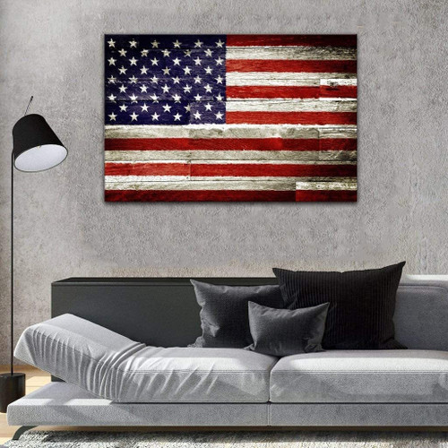 American Flag Canvas, U.S. Veteran Canvas, Gift For Veteran Matte Canvas