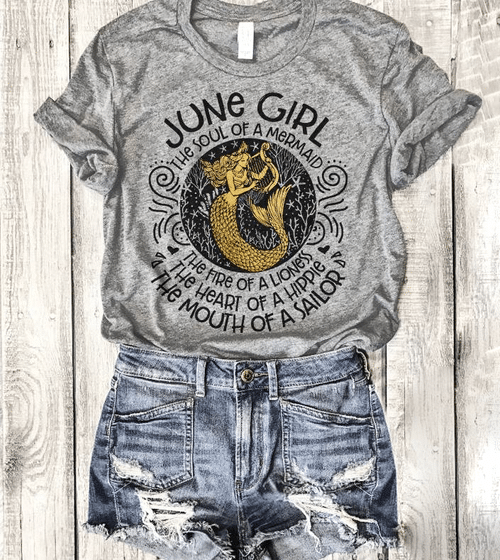 June Girl The Soul Of A Mermaid The Fire Of Lioness T-Shirt