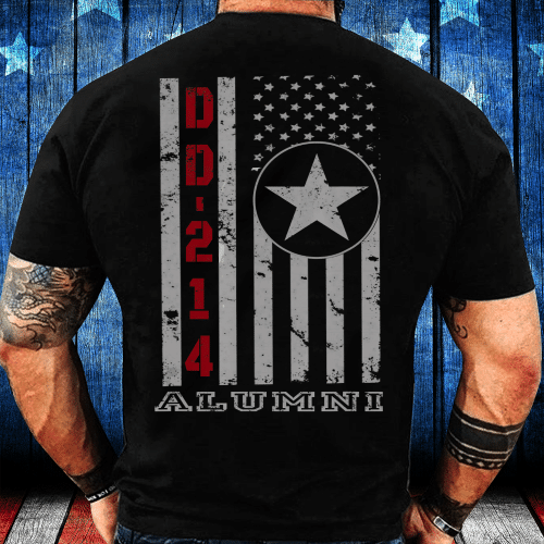 DD-214 Alumni Shirt Vintage American Flag Veteran T-Shirt