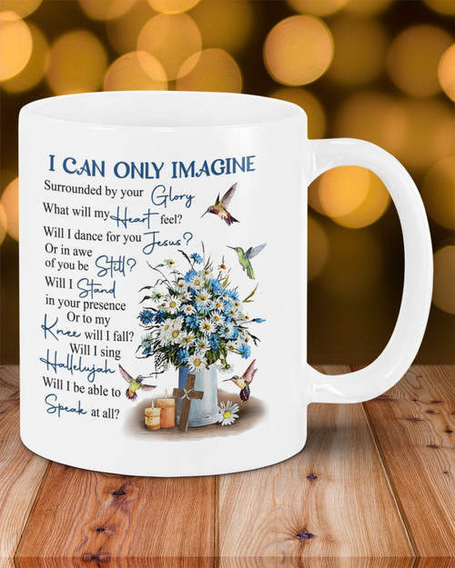 Christian Mug, Gift For Jesus, I Can Only Imagine Flowers And Birds Mug