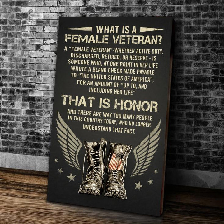 Veteran Canvas What Is A Female Veteran? That Is Honor Matte Canvas - ATMTEE