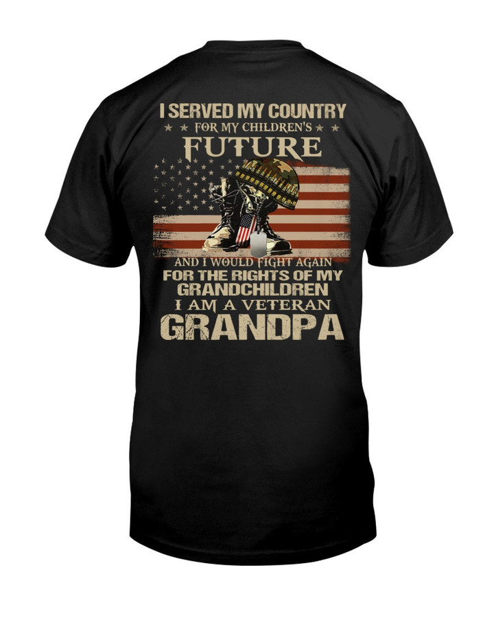 Veteran Grandpa Shirt, I Served My Country For My Children's Future - US Veteran Grandpa T-Shirt