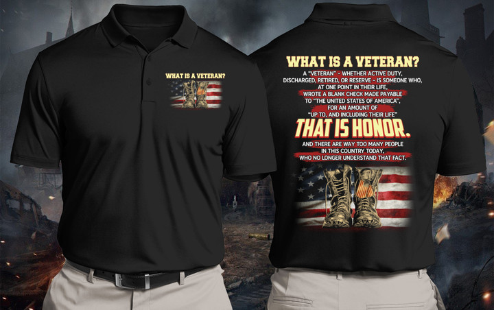 Veteran Polo Shirt, Veteran's Day Gift Idea, Gift For Dad, What Is A Veteran Polo Shirt