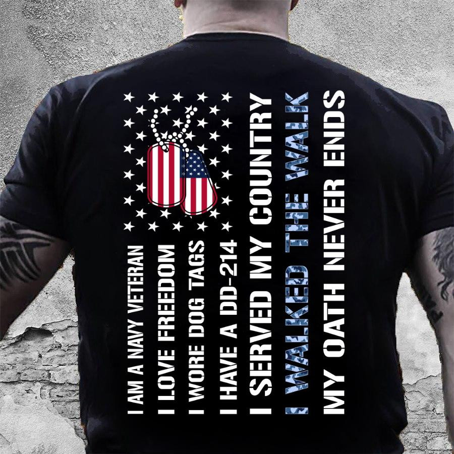 Veteran Shirt, Navy Veteran Shirts, I Am A Navy Veteran I Walked The Walk T-Shirt KM0106