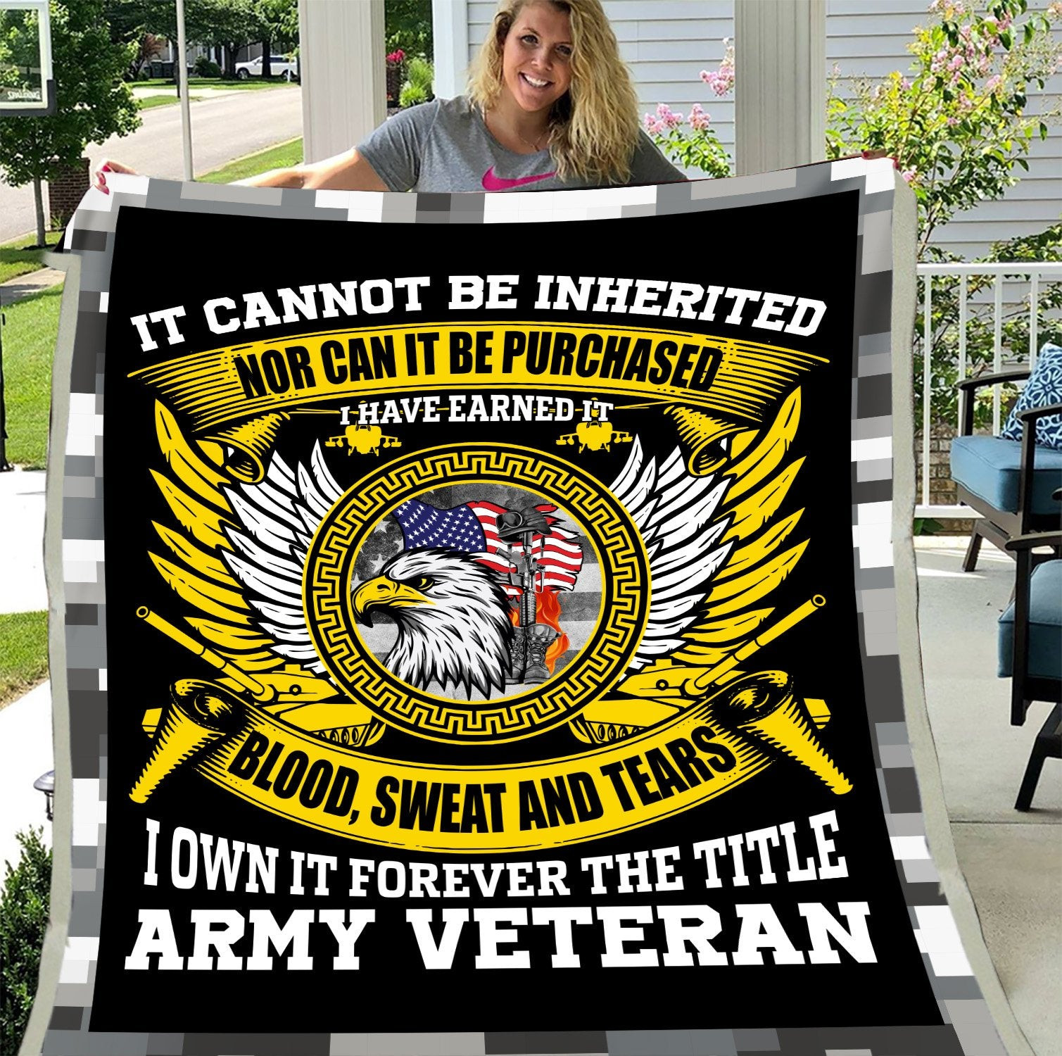 Veteran Blanket, I Own It Forever The Title Army Veteran Sherpa Blanket