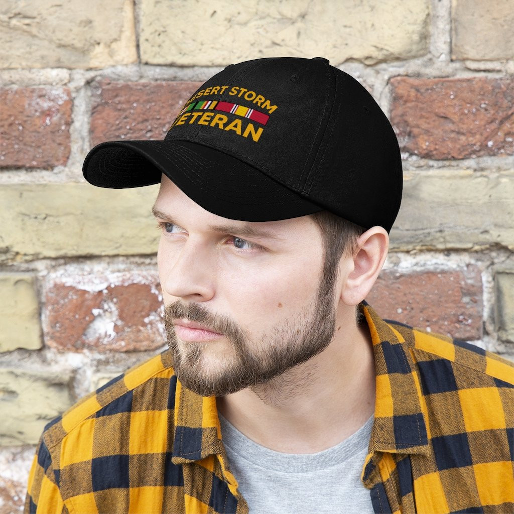 Veteran Hat, Veteran Cap, Desert Storm Veteran Unisex Twill Hat