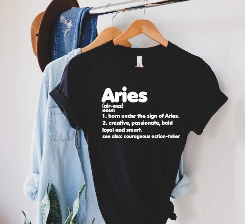 Aries Shirt, Aries Zodiac Sign, Birthday Shirt, Gift For Her, Aries Zodiac Gifts V1 Unisex T-Shirt