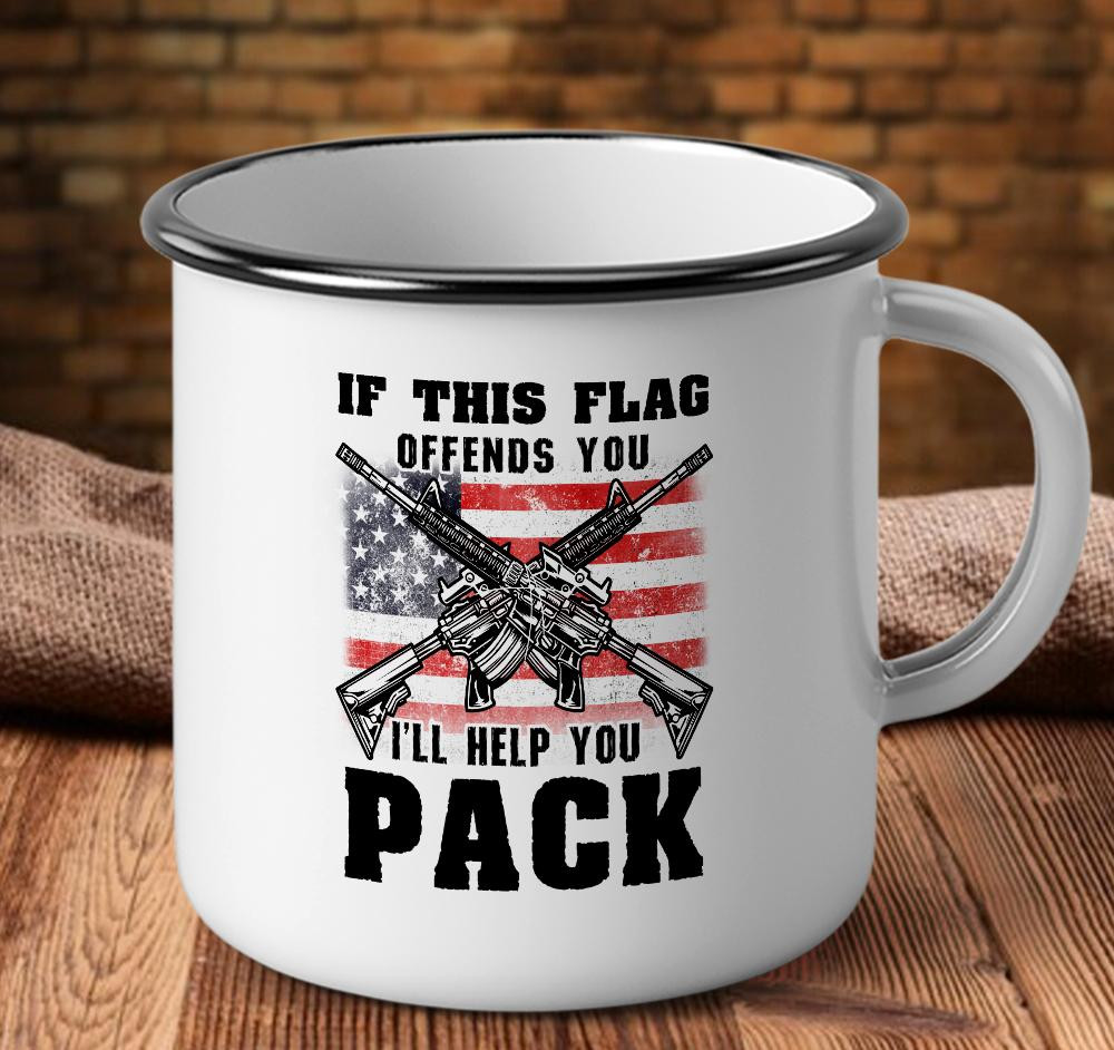 Veteran Mug, Gift For Veteran, If This Flag Offends You I'll Help You Pack Camping Mug
