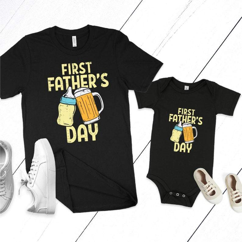 Funny Baby Onesies, My First Father's Day Shirt, Father Baby Matching Shirts, Father's Day Gift Baby Onesie