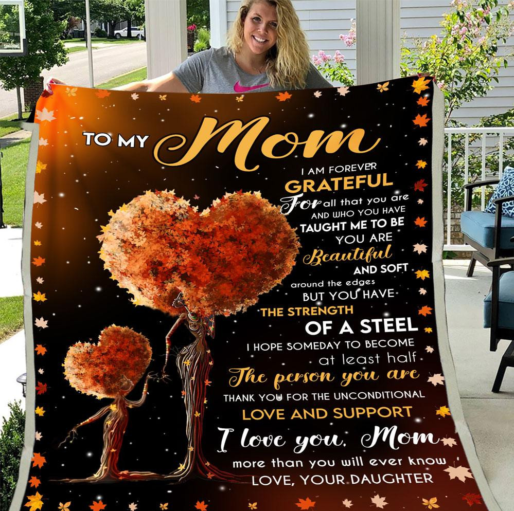 Personalized Mom Blanket, Gifts For Mom, Mother's Day Gifts Idea, I Am Forever Grateful For All Fleece Blanket