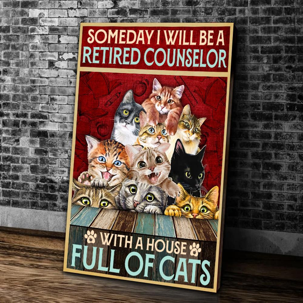 Retired Counselor - With A House Full Of Cats Matte Canvas
